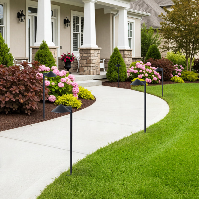 35inch Black Aluminum LED Path Lights with Acrylic Shade
