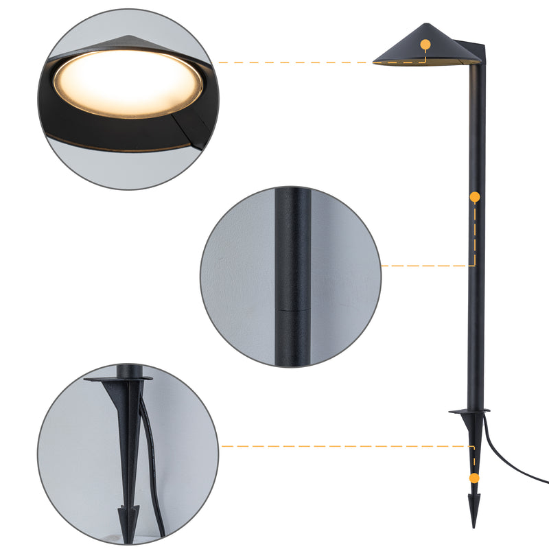 26.25inch Black Aluminum LED Path Lights with Acrylic Shade