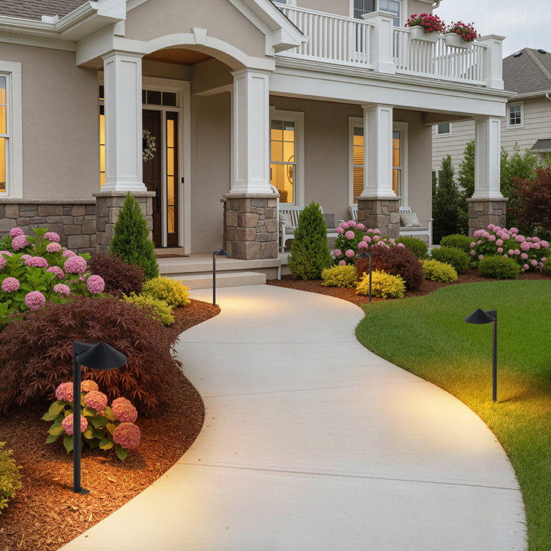 26.25inch Black Aluminum LED Path Lights with Acrylic Shade