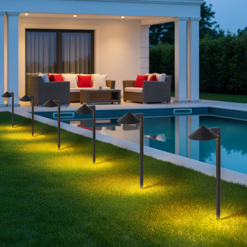 26.25inch Black Aluminum LED Path Lights with Acrylic Shade