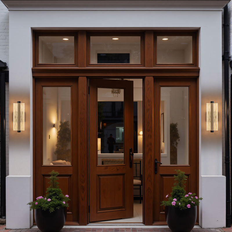 12.25in Dimmable LED Outdoor Wall Lantern Sconce with Etched Acrylic Shade,3000K/4000K/5000K