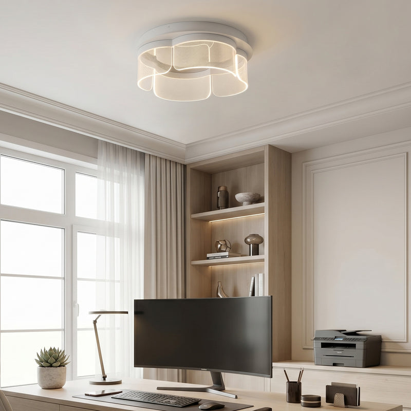 16 in. Modern Integrated LED Flush Mount Ceiling Light, 2160 Lumens, 3CCT Selectable (3000K/4000K/6000K), White Acrylic Shade
