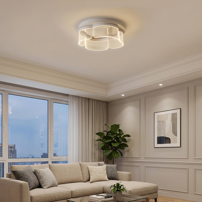 16 in. Modern Integrated LED Flush Mount Ceiling Light, 2160 Lumens, 3CCT Selectable (3000K/4000K/6000K), White Acrylic Shade
