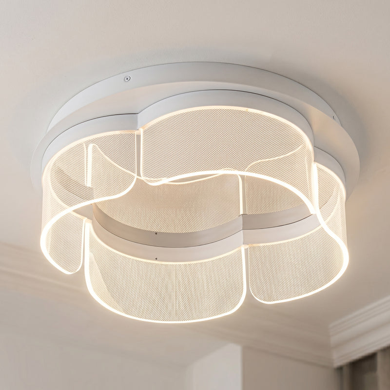 16 in. Modern Integrated LED Flush Mount Ceiling Light, 2160 Lumens, 3CCT Selectable (3000K/4000K/6000K), White Acrylic Shade