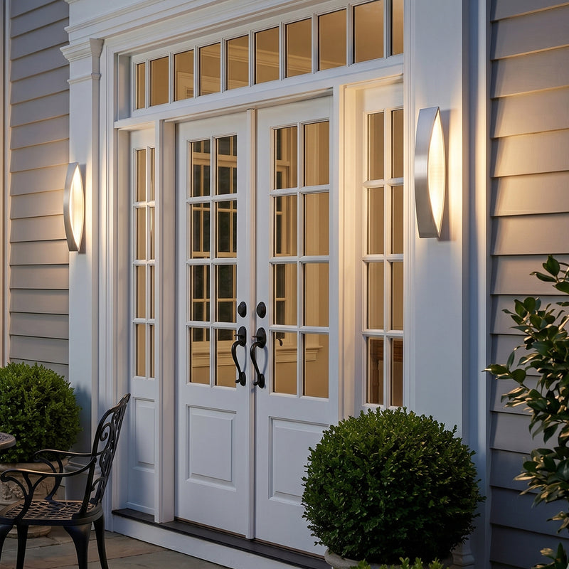 17in. Brushed Aluminum Finish Dimmable LED Outdoor Wall Light