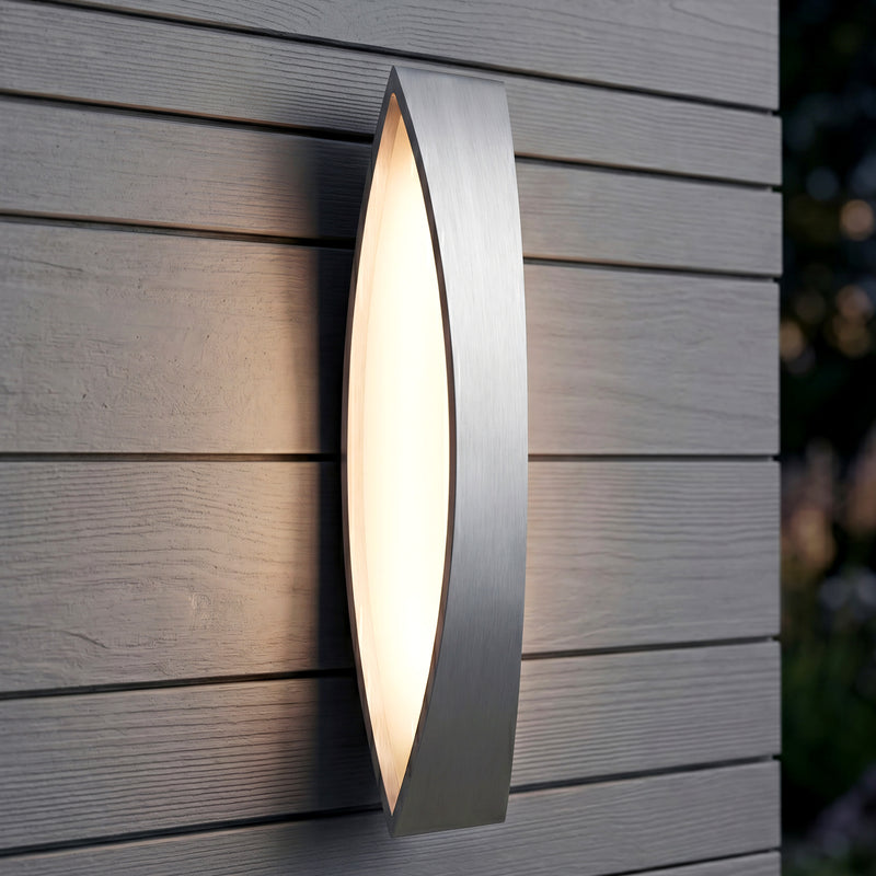 17in. Brushed Aluminum Finish Dimmable LED Outdoor Wall Light