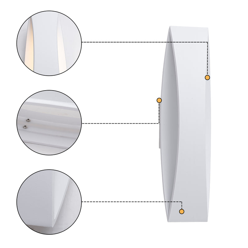 17 in. White Aluminum Dimmable LED  Outdoor Wall Light