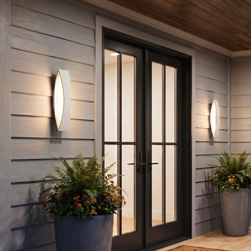 17 in. White Aluminum Dimmable LED  Outdoor Wall Light