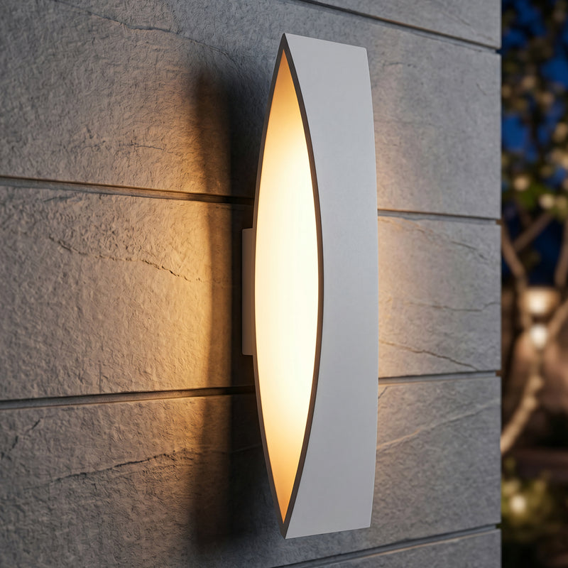 17 in. White Aluminum Dimmable LED  Outdoor Wall Light