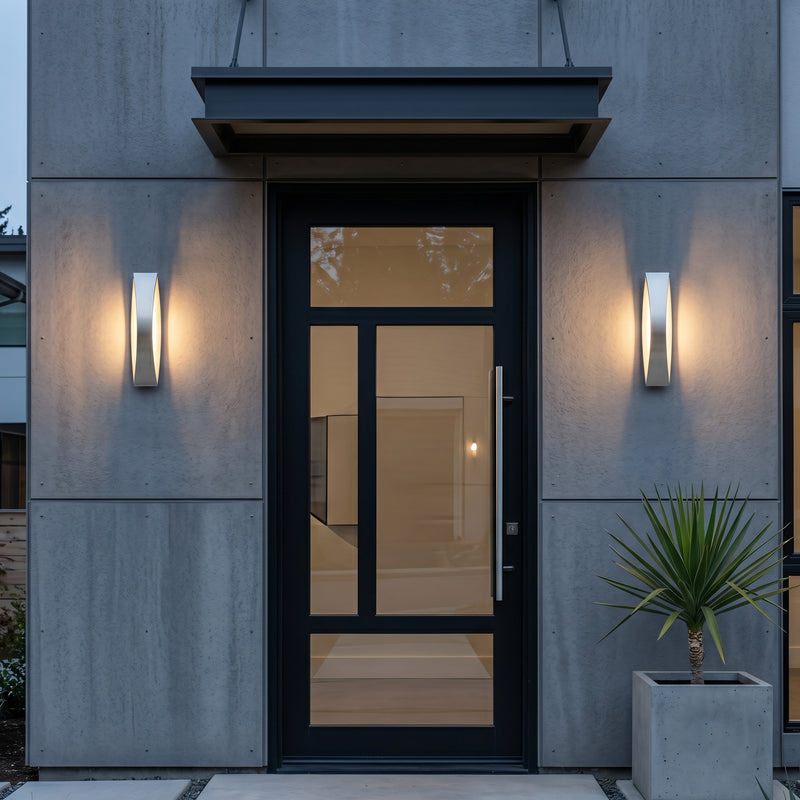 Brushed Aluminum Finish Dimmable LED Outdoor Wall Light