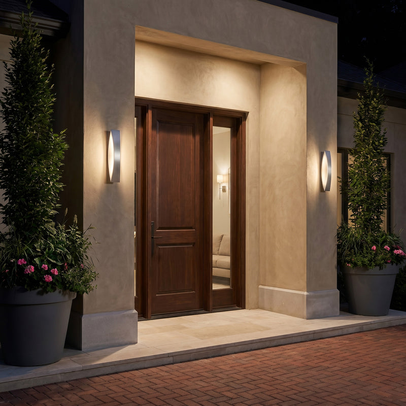 Brushed Aluminum Finish Dimmable LED Outdoor Wall Light