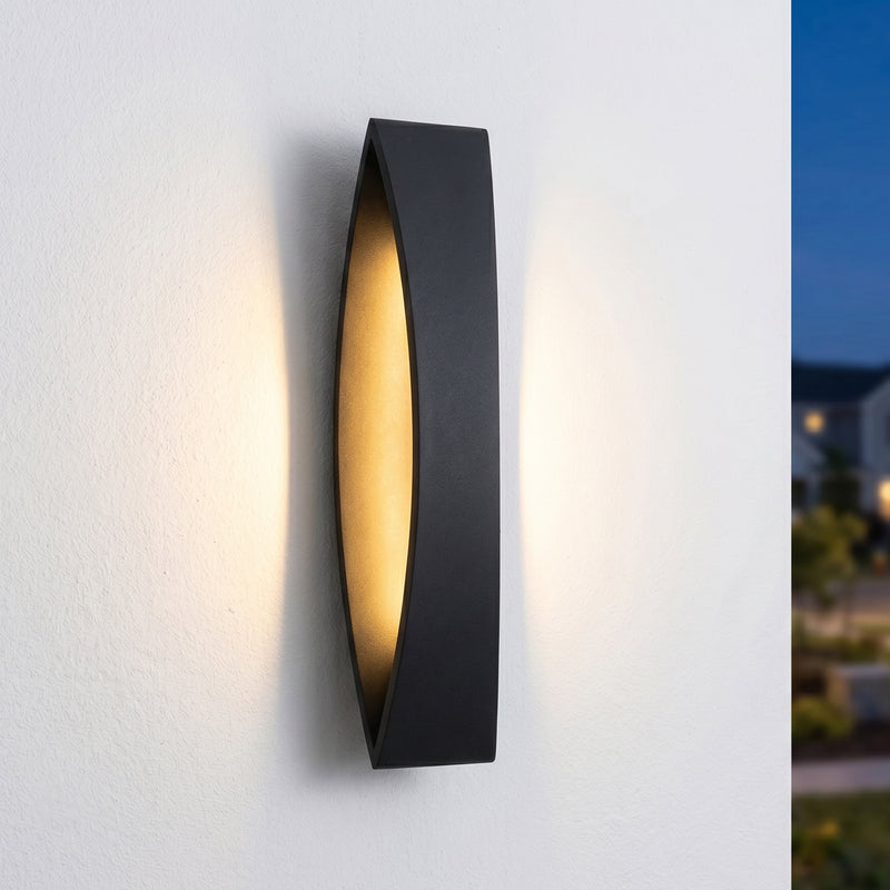 Black Aluminum Dimmable LED Outdoor Wall Light