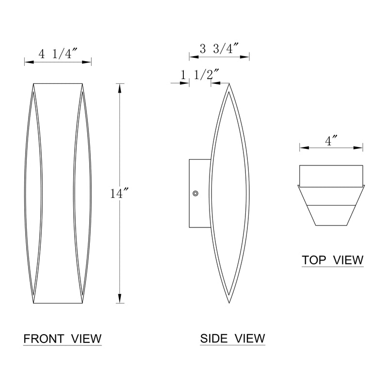 White Aluminum Dimmable LED Outdoor Wall Light