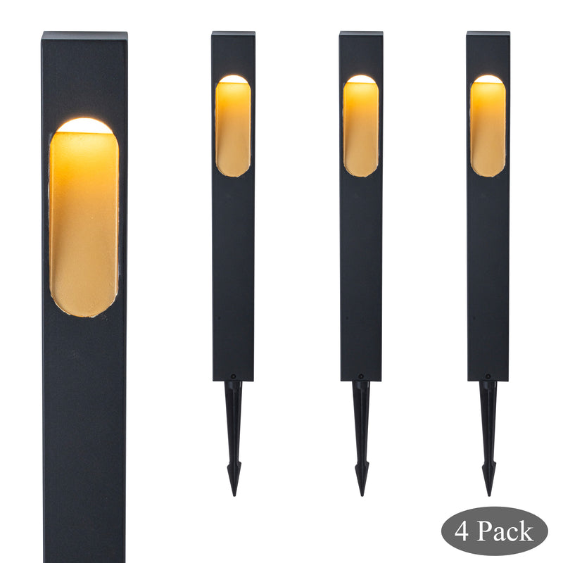 3W Low Voltage LED Path Light, 3000K Warm White, 45 Lumens, 12V AC/DC Landscape Pathway Light, Aluminum Housing with PC Lens, Outdoor Garden & Walkway Lighting（4-Pack)