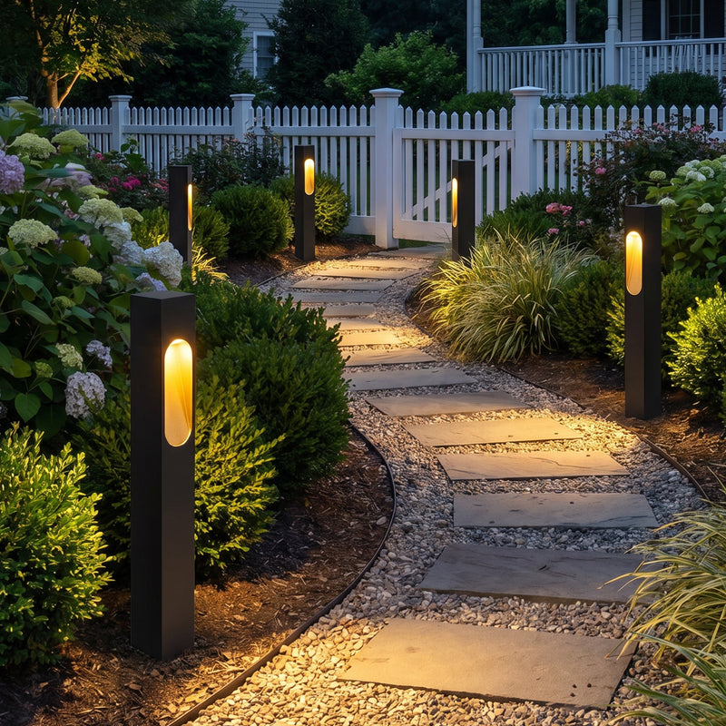 3W Low Voltage LED Path Light, 3000K Warm White, 45 Lumens, 12V AC/DC Landscape Pathway Light, Aluminum Housing with Gold Teardrop Cut-Out, Outdoor Garden Lighting (4-Pack)