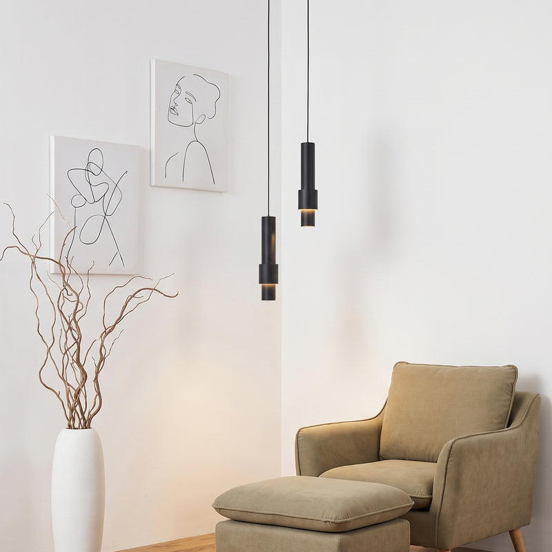C Cattleya 83.5-Inch Matte Black Integrated LED 3000K Indoor Pendant Light