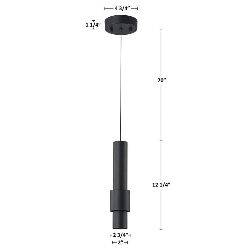 C Cattleya 83.5-Inch Matte Black Integrated LED 3000K Indoor Pendant Light