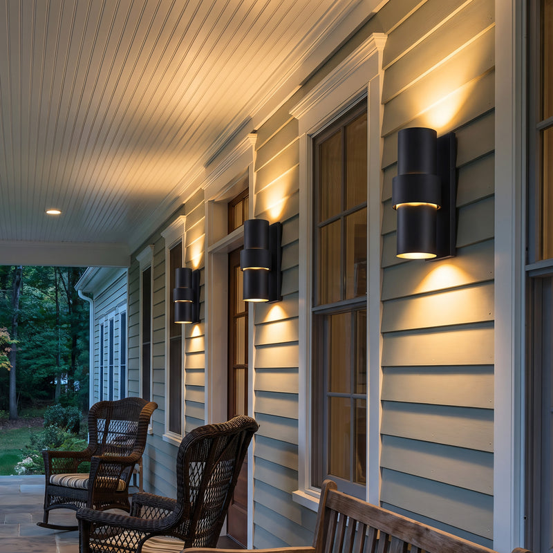 C Cattleya 11.75-Inch Matte Black Integrated LED 3000K Outdoor Wall Light