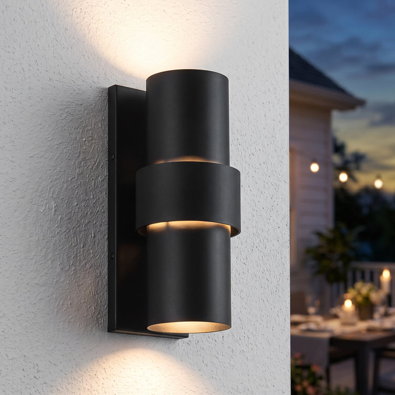 C Cattleya 11.75-Inch Matte Black Integrated LED 3000K Outdoor Wall Light