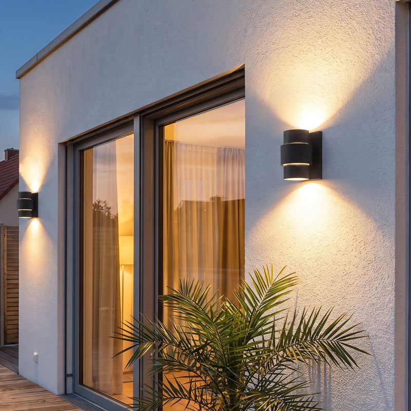C Cattleya 6.75-Inch Matte Black Integrated LED 3000K Outdoor Wall Light