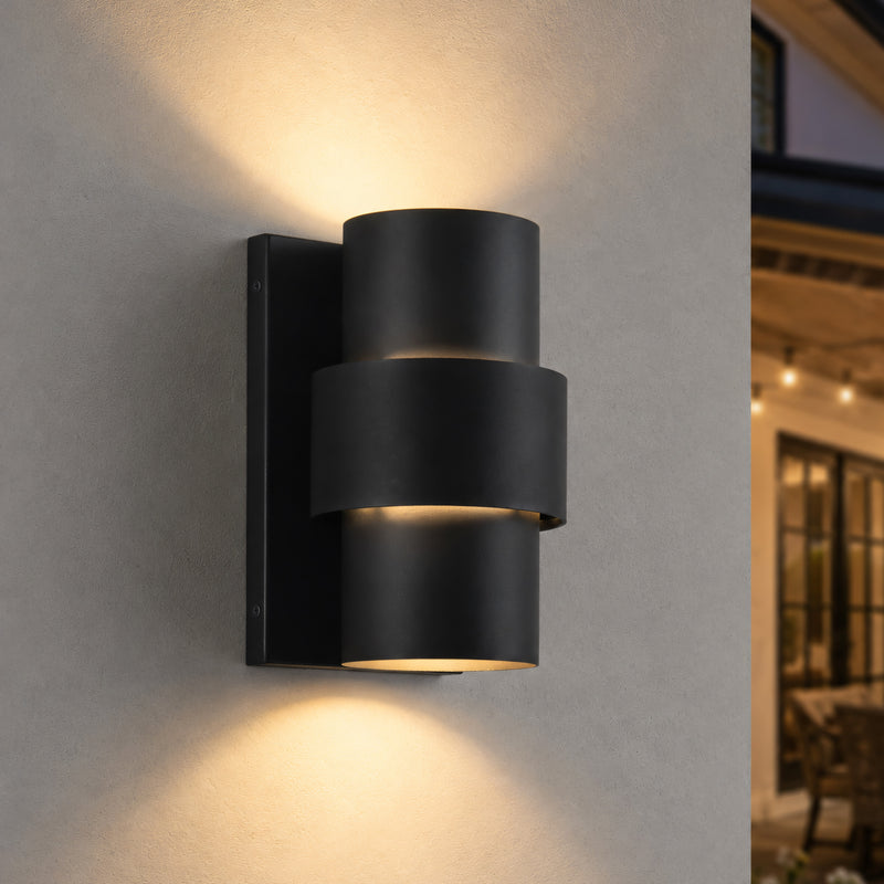 C Cattleya 6.75-Inch Matte Black Integrated LED 3000K Outdoor Wall Light