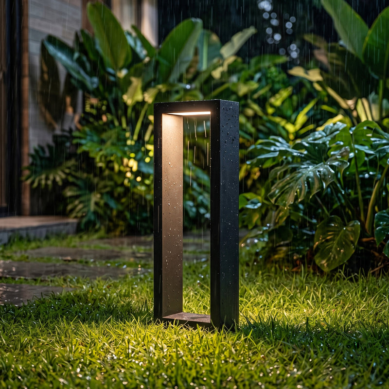 C Cattleya 12-Pack Modern Matte Black Low Voltage Integrated LED Landscape Path Lights,3000K Warm White