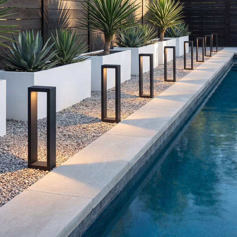 C Cattleya 12-Pack Modern Matte Black Low Voltage Integrated LED Landscape Path Lights,3000K Warm White