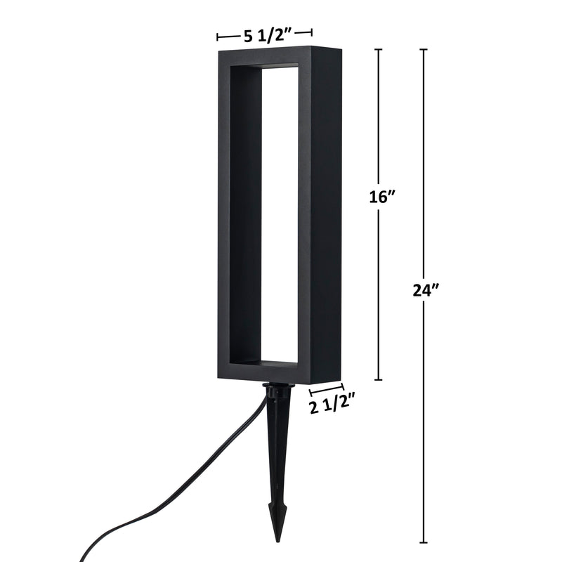 C Cattleya 12-Pack Modern Matte Black Low Voltage Integrated LED Landscape Path Lights,3000K Warm White