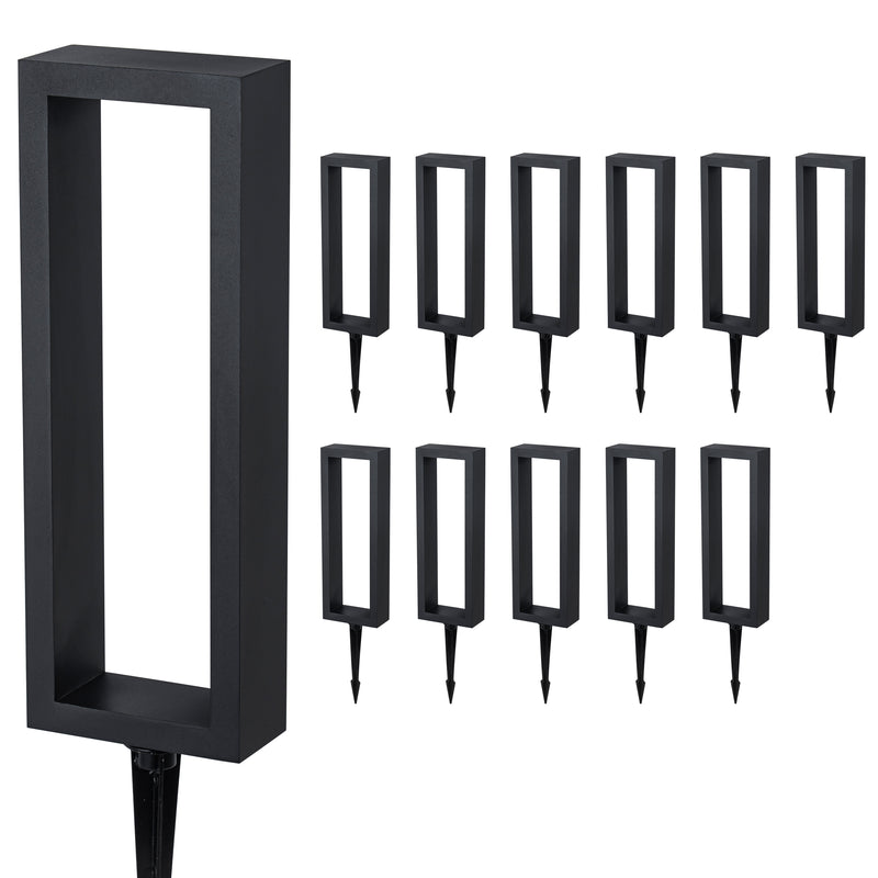 C Cattleya 12-Pack Modern Matte Black Low Voltage Integrated LED Landscape Path Lights,3000K Warm White
