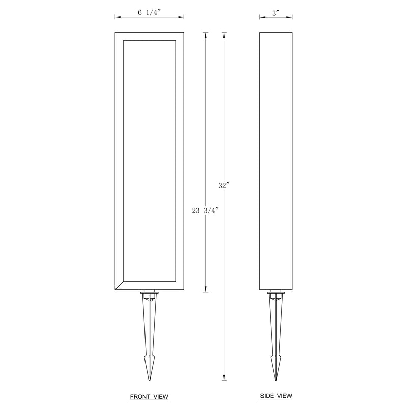 C Cattleya 4-Pack Modern Matte Black Low Voltage Integrated LED Landscape Path Lights,3000K Warm White