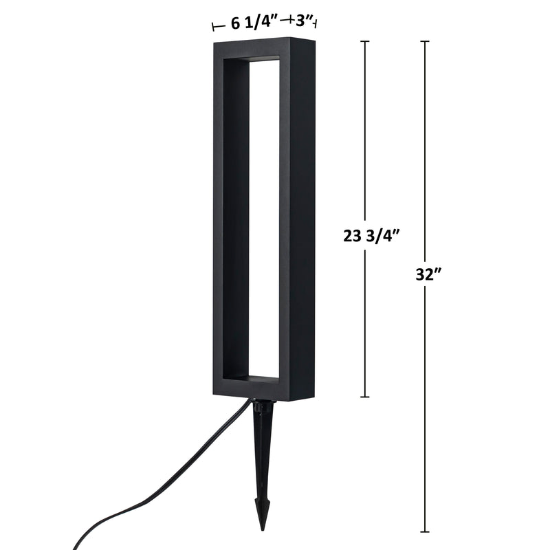 C Cattleya 4-Pack Modern Matte Black Low Voltage Integrated LED Landscape Path Lights,3000K Warm White