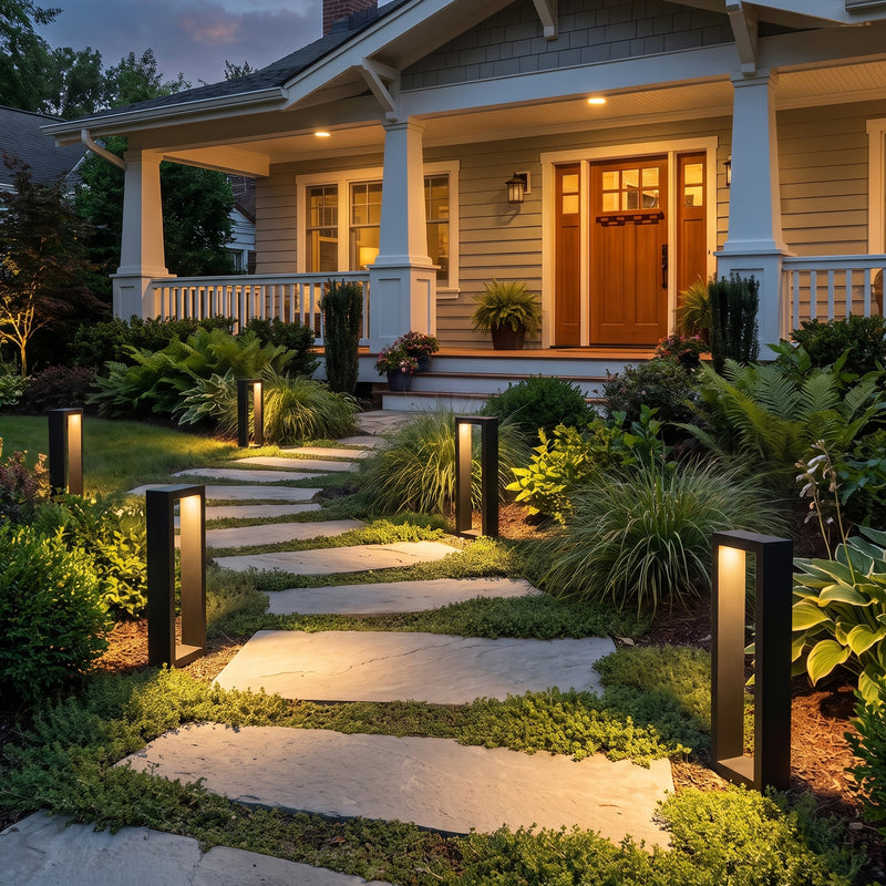 C Cattleya 6-Pack Modern Matte Black Low Voltage Integrated LED Landscape Path Lights,3000K Warm White