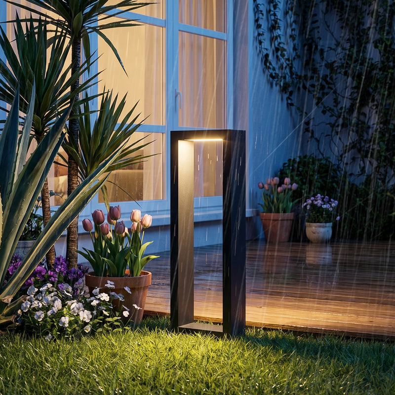 C Cattleya 6-Pack Modern Matte Black Low Voltage Integrated LED Landscape Path Lights,3000K Warm White