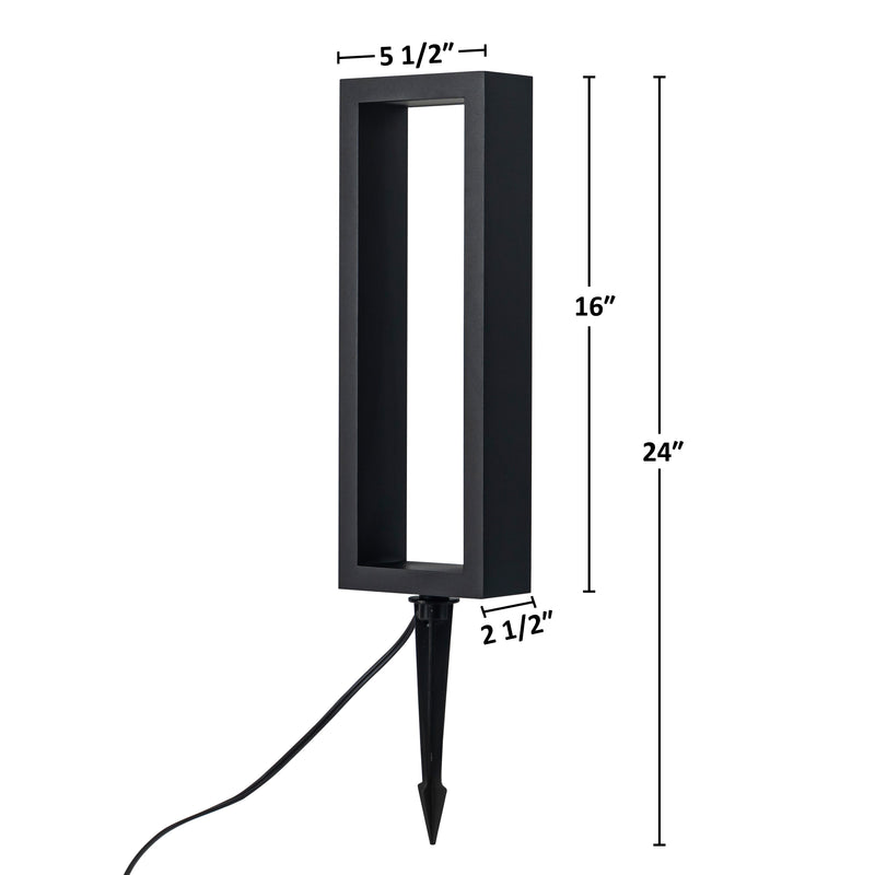 C Cattleya 6-Pack Modern Matte Black Low Voltage Integrated LED Landscape Path Lights,3000K Warm White