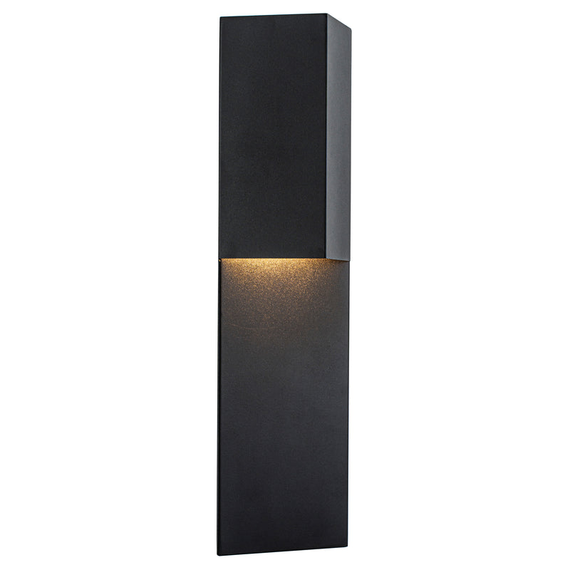 18 in. Matte Black Integrated LED Outdoor Wall Sconce, Modern Waterproof Exterior Wall Light, 3000K Warm White, Dimmable