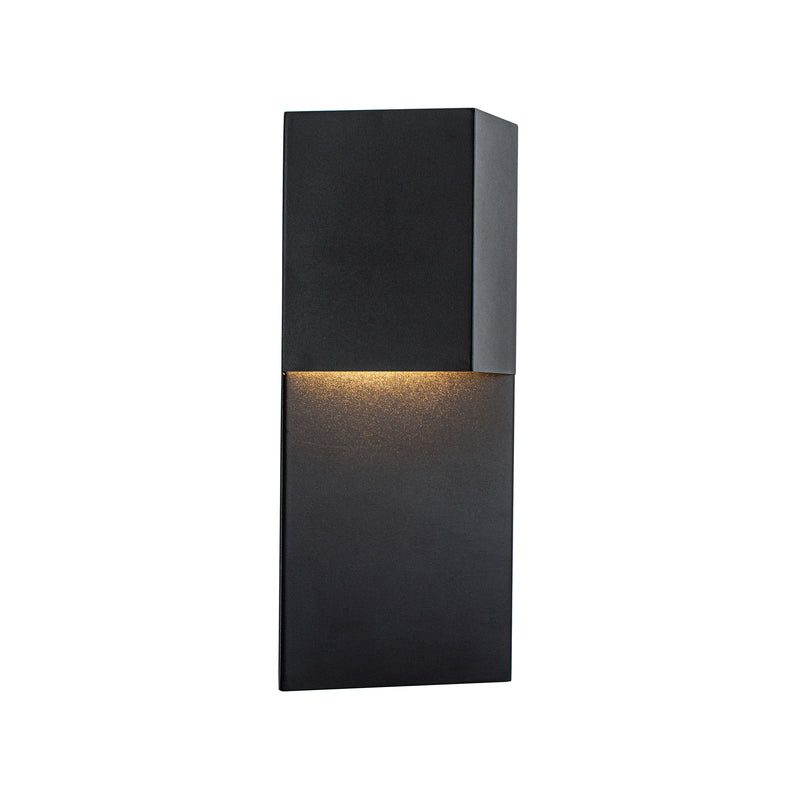 12 in. Matte Black Integrated LED Outdoor Wall Sconce, Modern Waterproof Exterior Wall Light, 3000K Warm White, Dimmable
