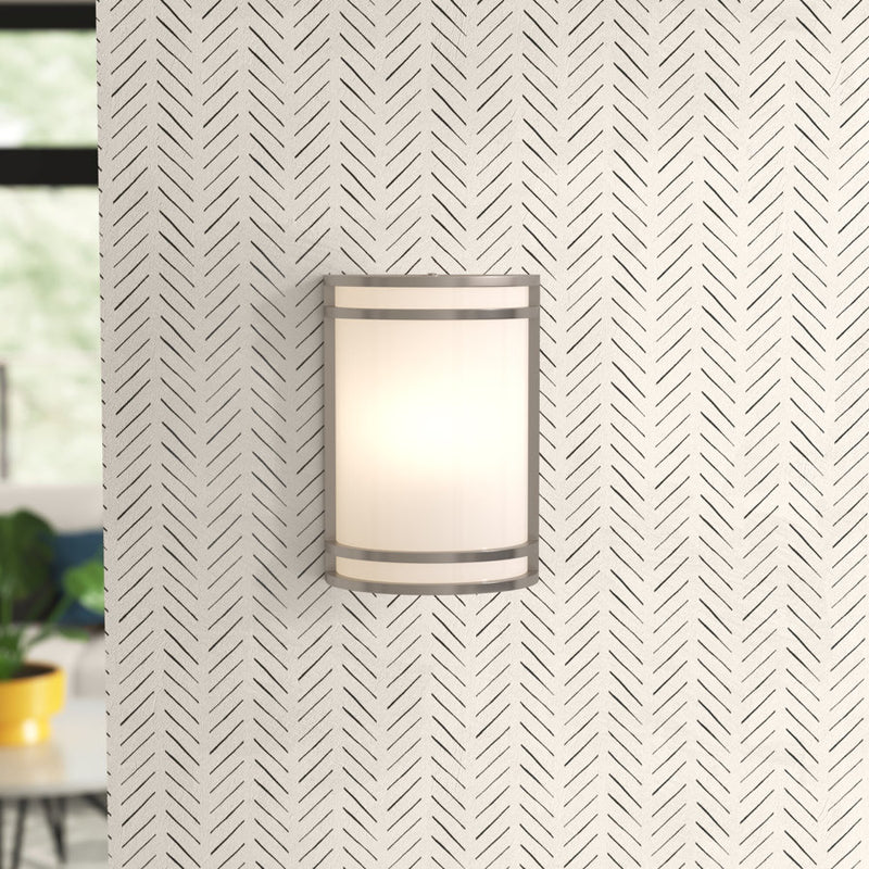 Brushed Nickel Dimmable 15W LED Wall Light with Acrylic Shade