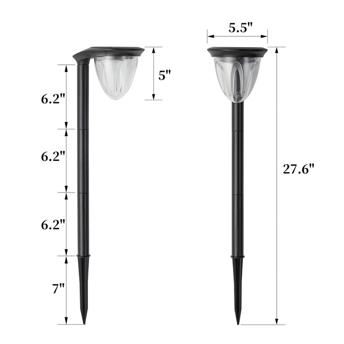 2 Pack Versatile LED Solar Path Light 3000K/6000K