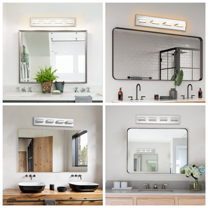 4-Light Stainless Steel 3000K LED Vanity Light