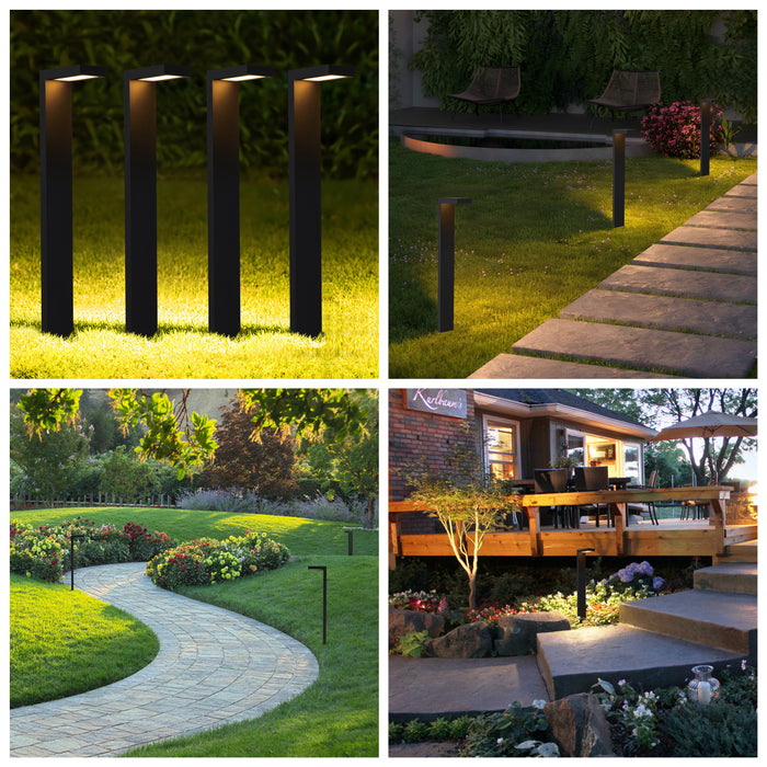 4.5W Low Voltage Black Aluminum LED Outdoor Landscape Path Lights (4-pack)