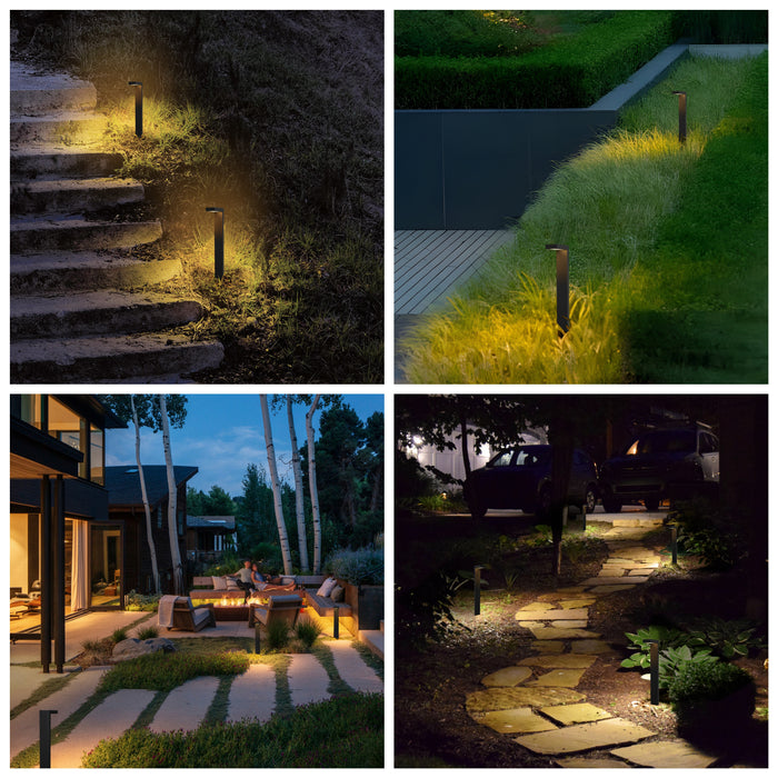 3W Low Voltage Black Aluminum LED Outdoor Landscape Path Lights (2-pack)