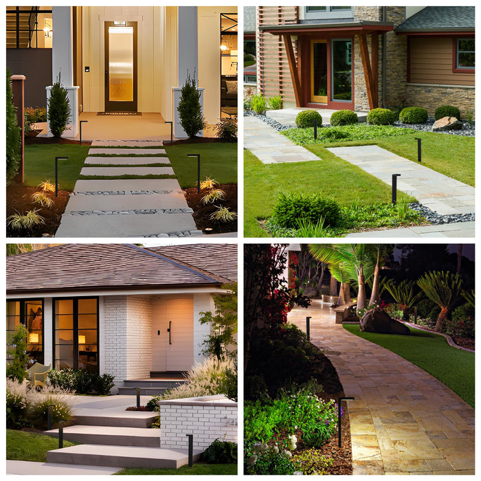 3W Low Voltage Black Aluminum LED Outdoor Landscape Path Lights (4-pack)