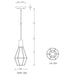 Cattleya Lighting Hanging Pendant Lighting 1-Light Chrome Finish Geometric Cage Pendant Light with Wood Accents