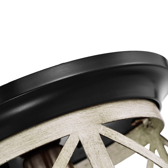 cattleyalighting 9.75 In. 1-Light Oil-Rubbed Bronze and Briarwood Finish Cage Drum Flush Mount