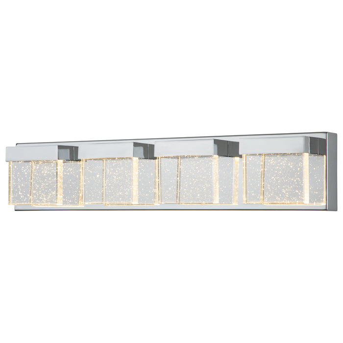 4-Light Chrome Finish Bubble Crystal Vanity Light