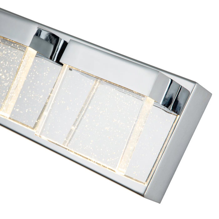 3-Light Chrome Finish Bubble Crystal Vanity Light