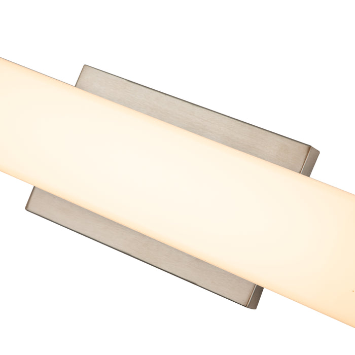 Satin Nickel LED Bath Bar with Acrylic Shade