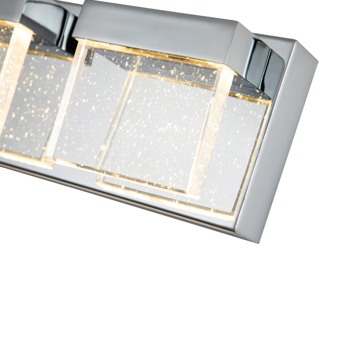 3-Light Chrome Finish Bubble Crystal Vanity Light