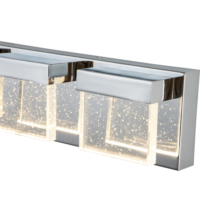 4-Light Chrome Finish Bubble Crystal Vanity Light