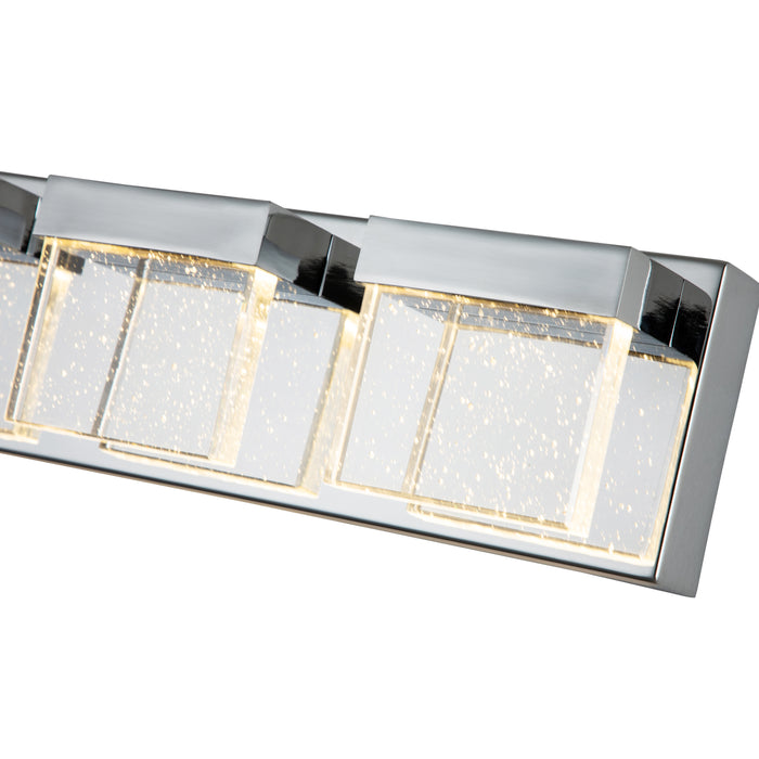 4-Light Chrome Finish Bubble Crystal Vanity Light